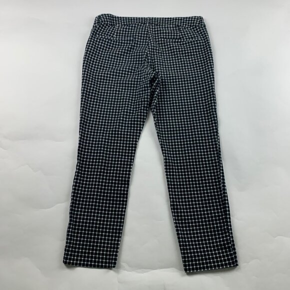 Old Navy Black White Windowpane Checkered Stretch Canvas Pixie Ankle Pant 10 - Picture 6 of 7